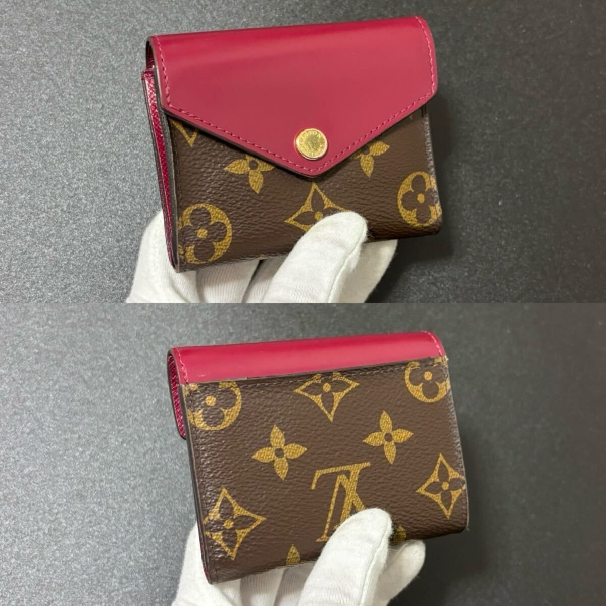 L 89 ポルトフォイユゾエ モノグラムフーシャ 三つ折り財布 ルイヴィトン Louis Vuitton