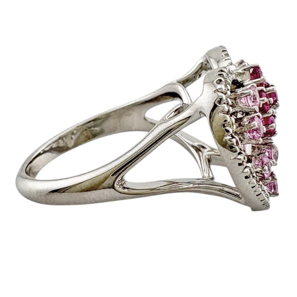  ハート リング 指輪 11号 18金 K 18ホワイトゴールド ピンクサファイア 0.45 ct ダイヤモンド 0.20 レディース その他 アクセサリー