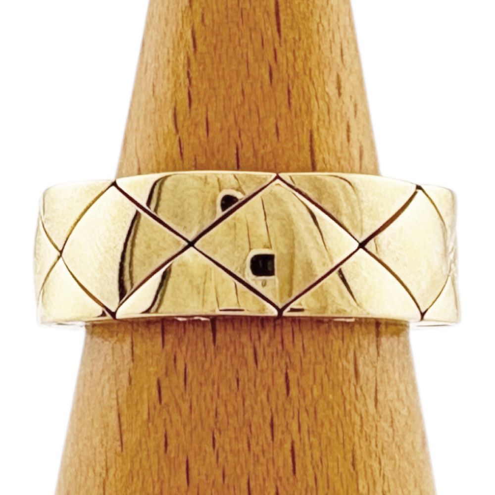 シャネル マトラッセ キルティング ロゴ リング 指輪 10.5号 18金 K18イエローゴールド レディース CHANEL シャネル