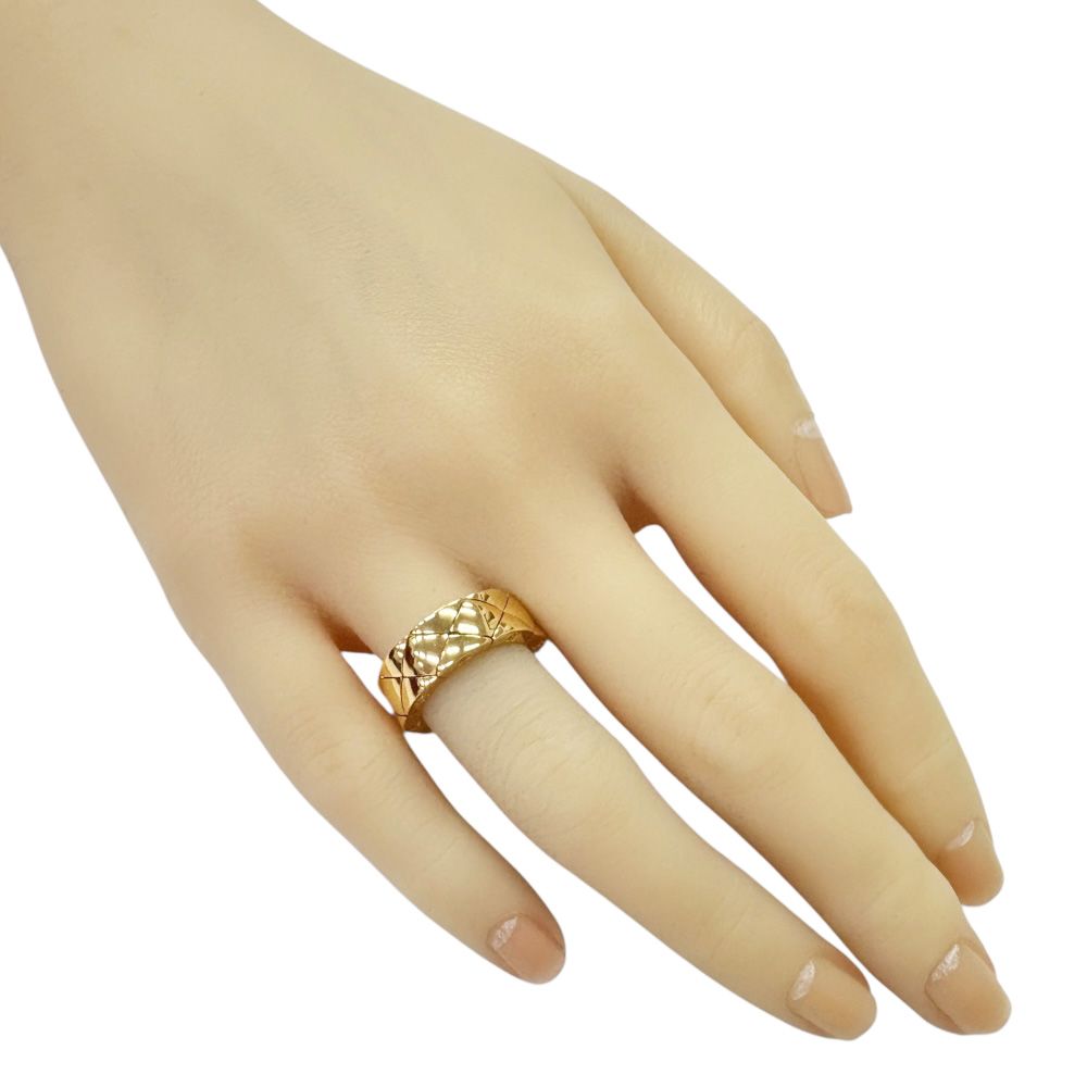 シャネル マトラッセ キルティング ロゴ リング 指輪 10.5号 18金 K 18イエローゴールド レディース CHANEL