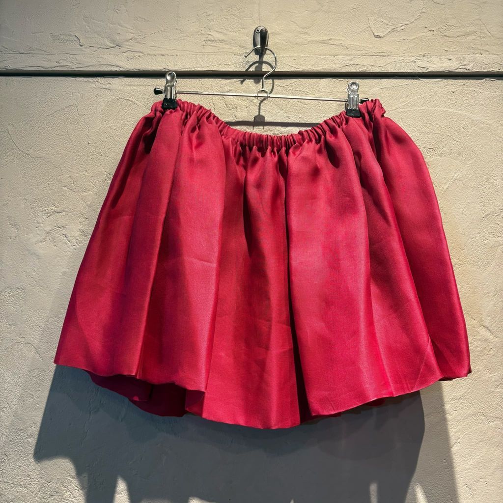 miumiu ミュウミュウ SILK MINI SKIRT ミニスカート 0120‐559‐914 レッド size 38 代官山A11