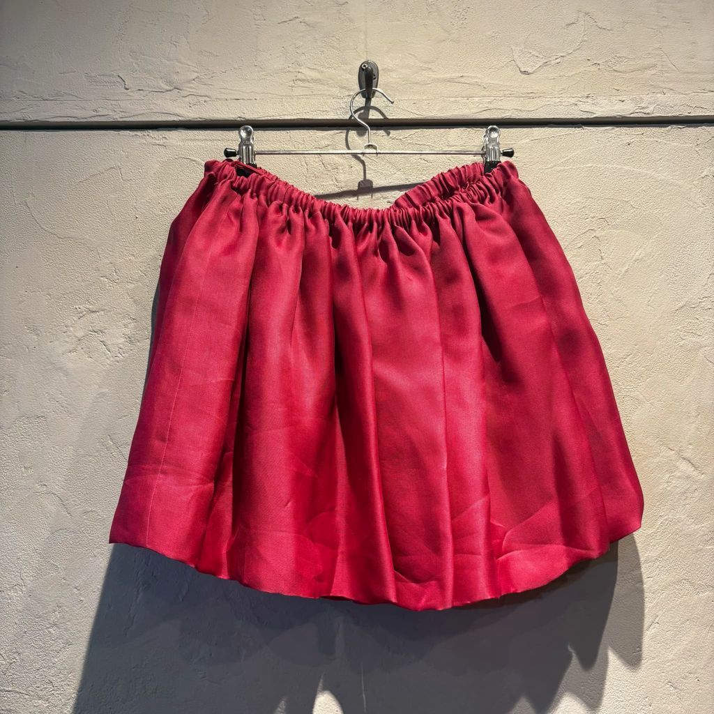 miumiu ミュウミュウ SILK MINI SKIRT ミニスカート 0120‐559‐914 レッド size 38 代官山A11