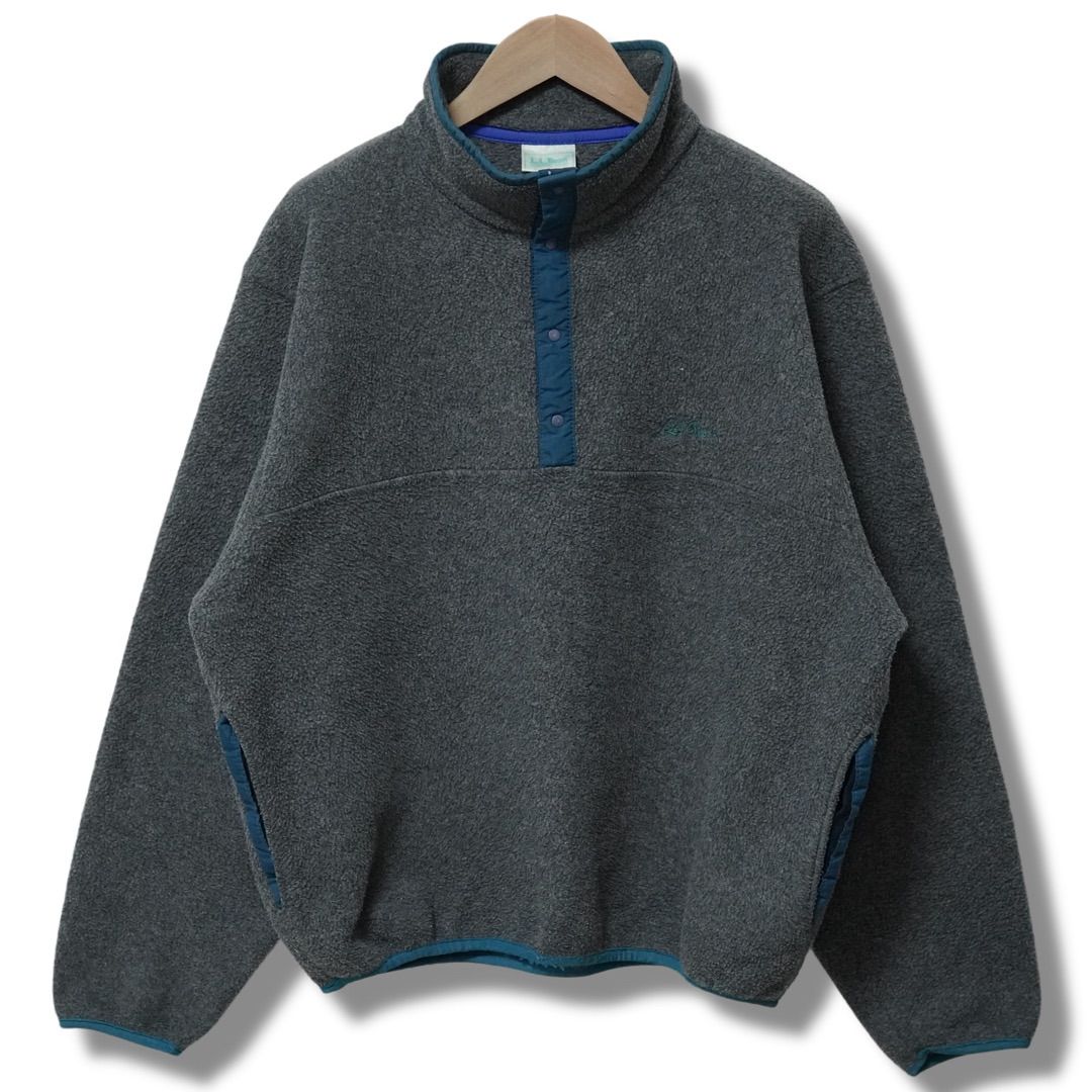美品 エルエルビーン L.L.Bean ハーフボタン スナップT フリース L相当