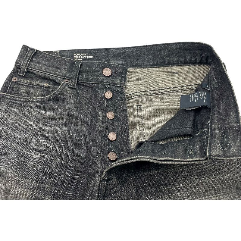 セリーヌ CELINE ウェスリーブラックデストロイドデニムパンツ
