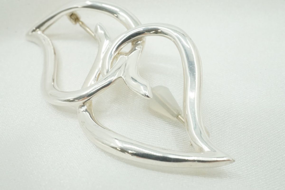 ティファニー ダブルリーフ ブローチ SV 925 銀 シルバー TIFFANY-Co. 4394 j