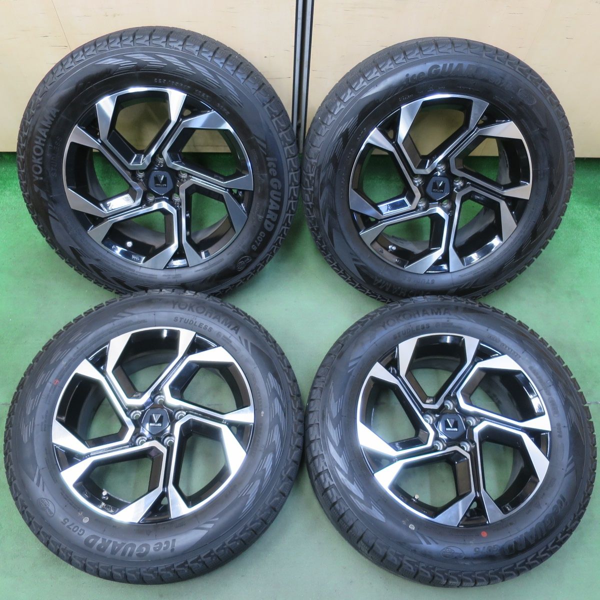 バリ溝 23年 キレイ 8 5分 トヨタ RAV 4 等 OP ウィングダンサー XII 225 65 R 17 スタッドレス ヨコハマ アイスガード G 075 モデリスタ PCD 114 3 5 H 5110806イス