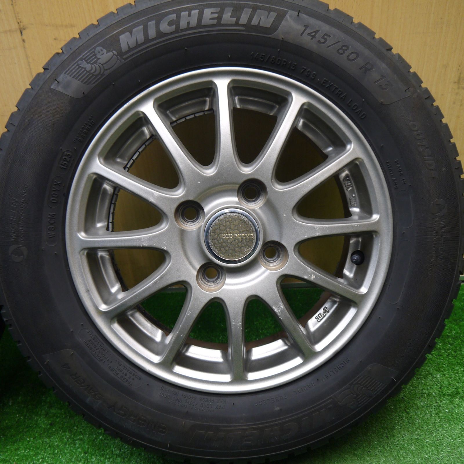  4本価格 23年 145 80 R 13 ミシュラン エナジーセイバー4 ECO FORME エコフォルム 13インチ PCD 100 4 H ノ 13インチ タイヤ ホイールセット