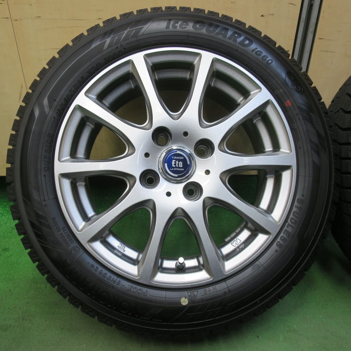 バリ溝 24年 ほぼ10分 スタッドレス 165 65 R 14 ヨコハマ アイスガード iG 60 TIRADO Eta LA STRADA ティラード ラストラーダ 14インチ PCD 100 4 H 5110802イス