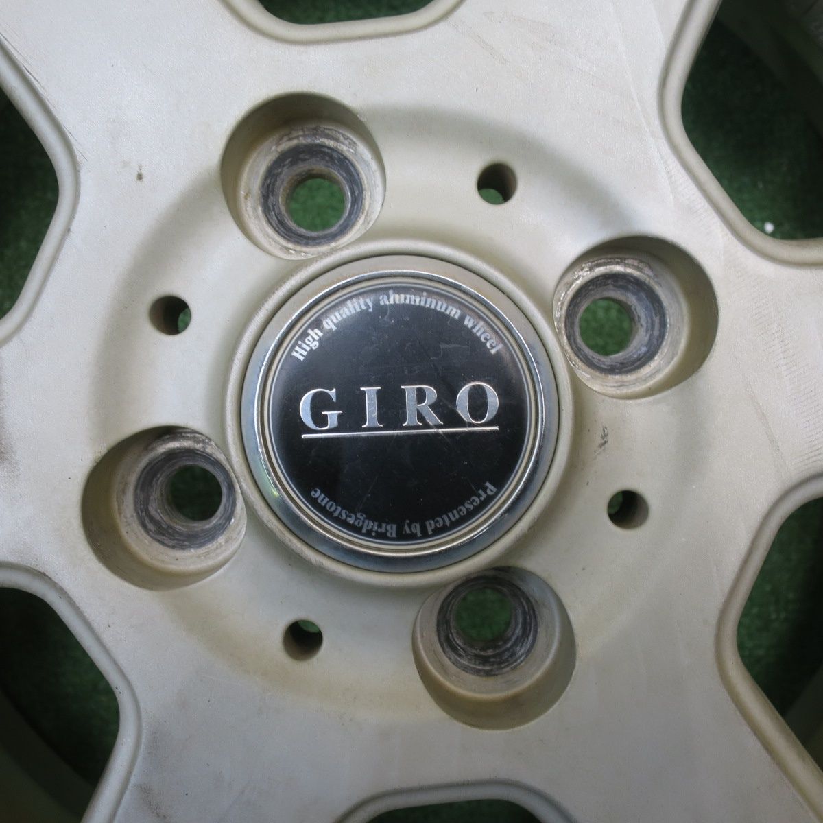  バリ溝 24年 8 5分 155 65 R 14 ダンロップ EC 202 GIRO YT 6 ブリヂストン製 ギロ 14インチ PCD 100 4 H ノ 14インチ タイヤ ホイールセット