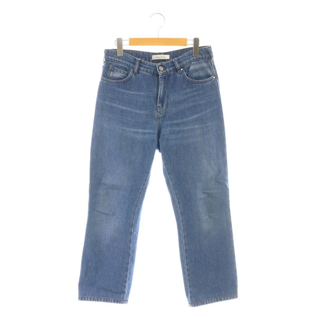 マックスマーラ MAX MARA 近年モデル 白タグ デニムパンツ ジーンズ ストレート 40 ブルー CX OS
