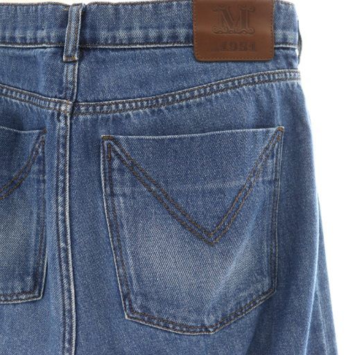  マックスマーラ MAX MARA 近年モデル 白タグ デニムパンツ ジーンズ ストレート 40 ブルー CX OS デニム ジーンズ パンツ
