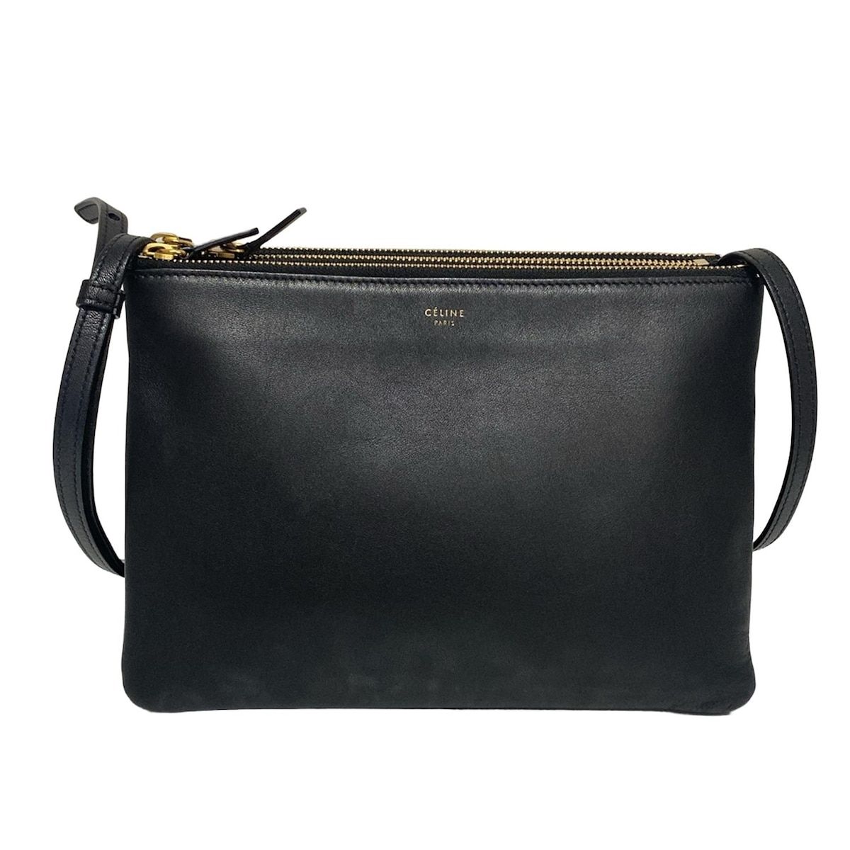 ✨美品✨セリーヌ トリオ ラージ ショルダーバッグ ブラック 黒 シリアル有り CELINE(セリーヌ) ショルダーバッグ トリオラージ 黒 レザー - メルカリ