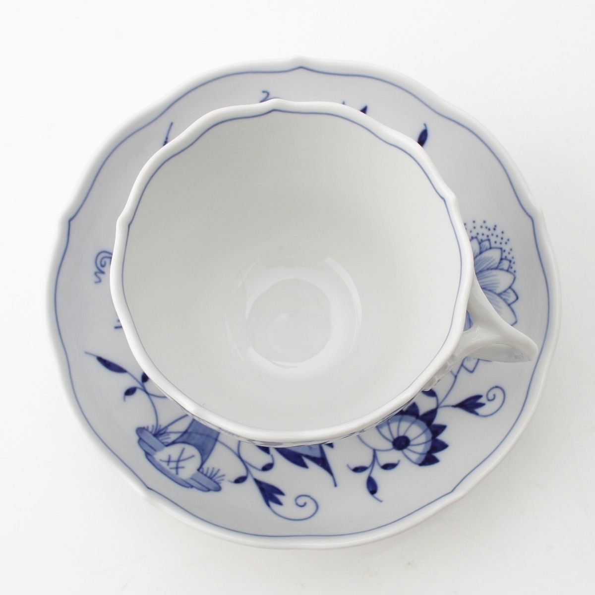 マイセン 陶器 ブルーオニオン カップ1点 4客セット 食器 ティー カップ＆ソーサー ホワイト マルチ WWW_OPDRERGINERDOGAN_COM