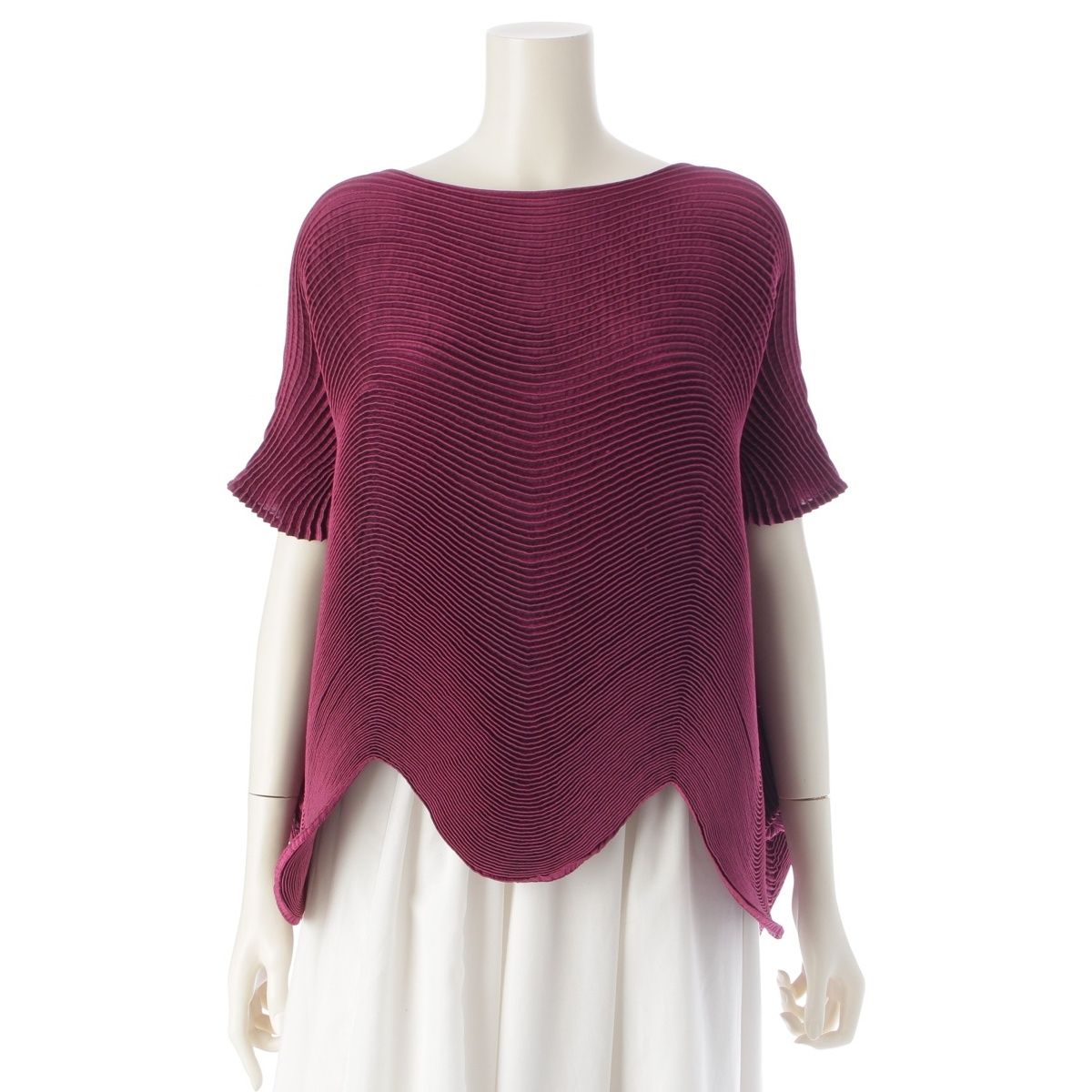 イッセイミヤケ 2014年 14AW 3Dスチームプリーツ 変形 森の鼓動 トップス IM44FH510 ピンク 2