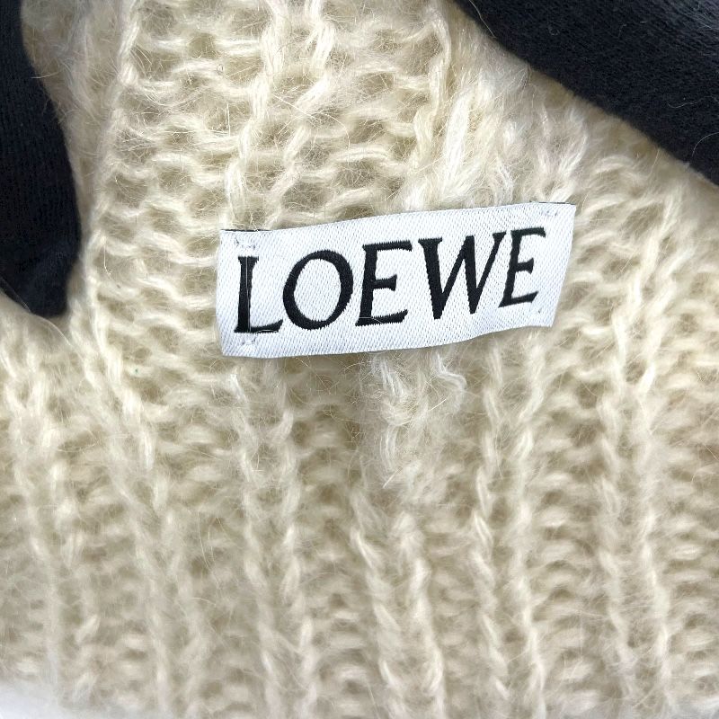  ロエベ LOEWE ロゴニットキャップ アイボリー モヘヤ レディース その他ファッション雑貨 その他 小物