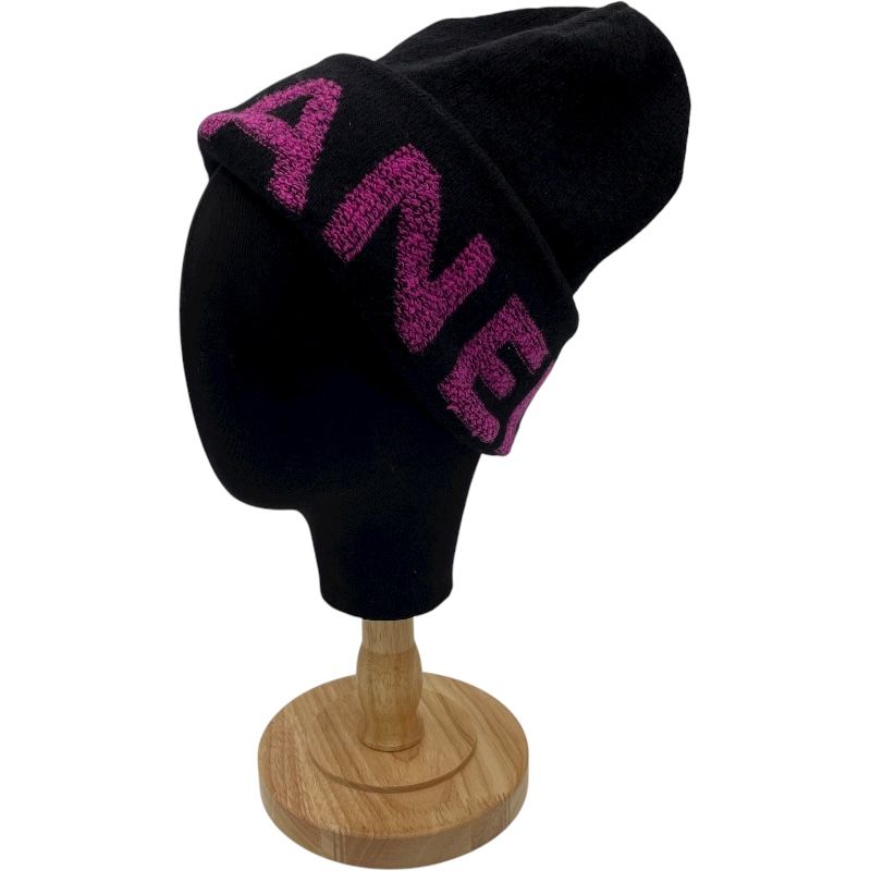 シャネル CHANEL カシミヤ混ロゴニットキャップ ブラック ウール レディース その他ファッション雑貨