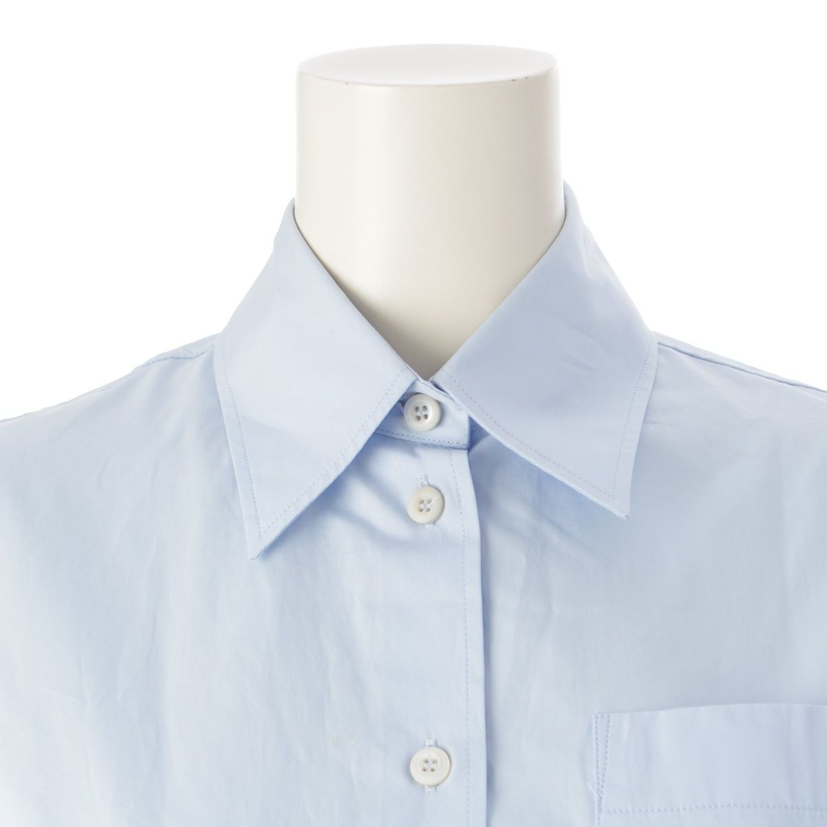  プラダ コットン リナイロン トライアングルロゴ 切替 長袖シャツ トップス P 3 H 34 ブルー ブラック 36 長袖 Tシャツ カットソー