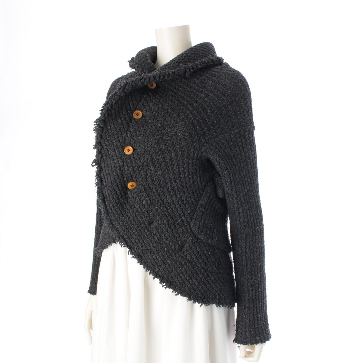 コムデギャルソン AD2002 変形 ニット テーラードジャケット GG-J033 ダークグレー S