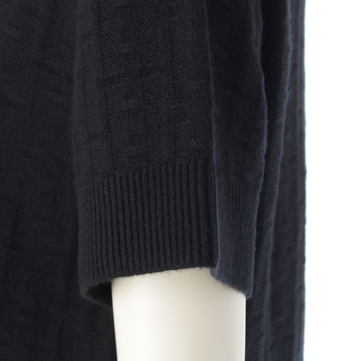  エルメス 23 SS ウール Hロゴ ニット 半袖 ワンピース ドレス ブラック 36 半袖 ニットワンピース