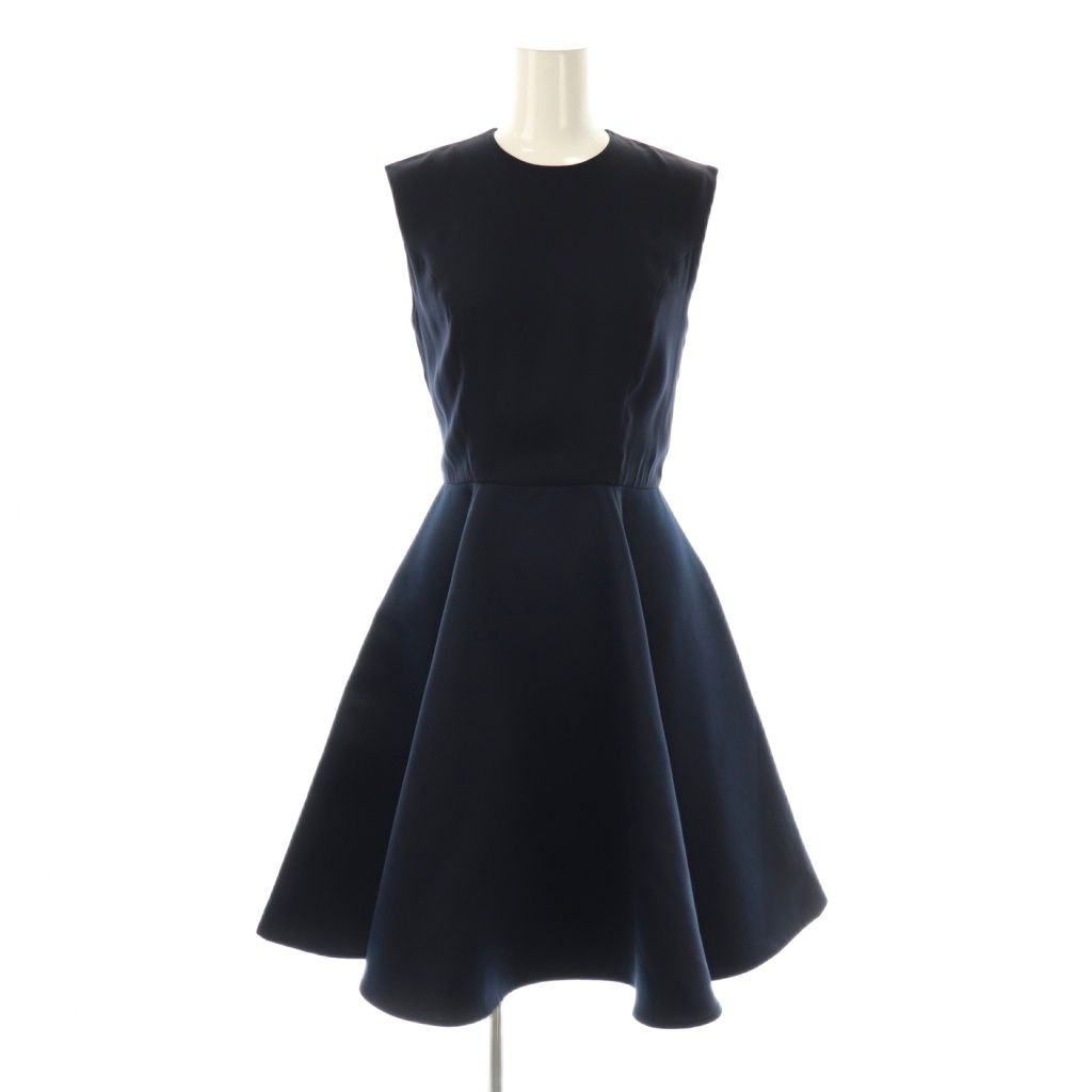 ヨーコチャン YOKO CHAN ワンピース ミニ ノースリーブ 36 紺 ネイビー AT OS SH