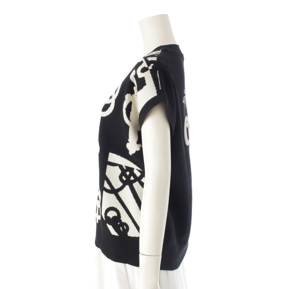 HERMÈS ブラック ノースリーブニット 36 HERMES - 美品 エルメス HERMES ワンピース 20SS ニット ノースリーブ