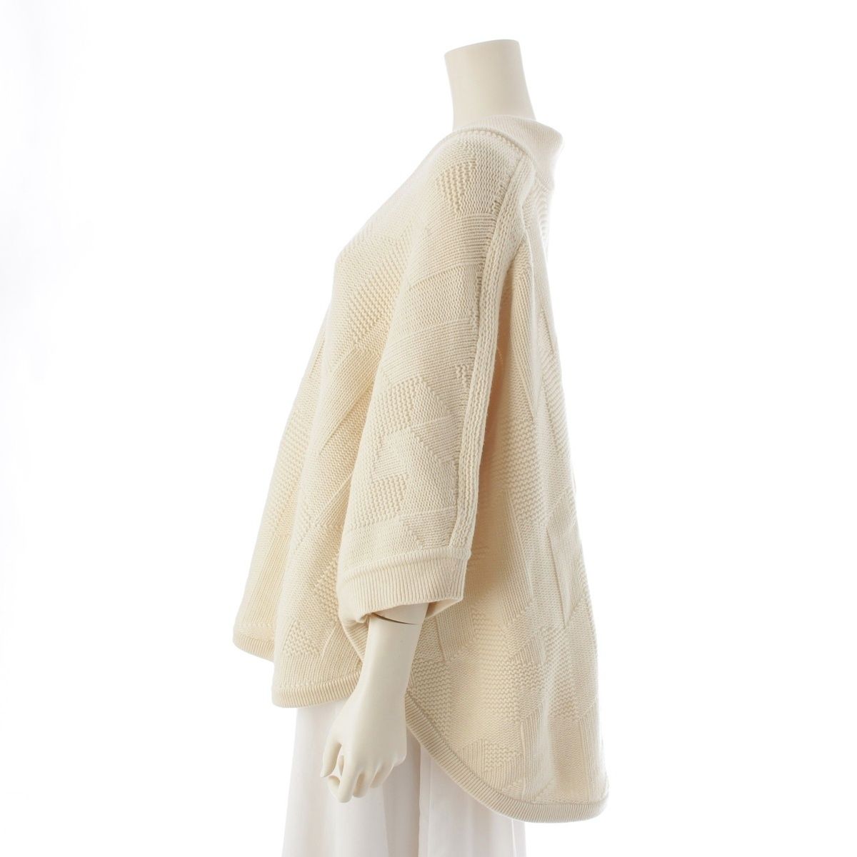 エルメス 23AW ウール ニット セーター Hモチーフ ポンチョ 3H2602D4  