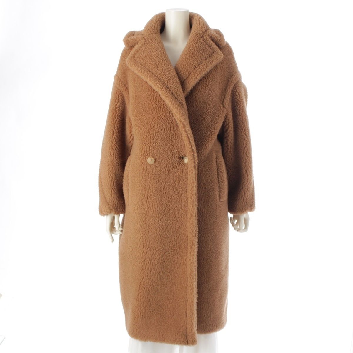 マックスマーラ 22AW テディベア アイコン キャメル×シルク ロング コート アウター 101614236 ブラウン XS