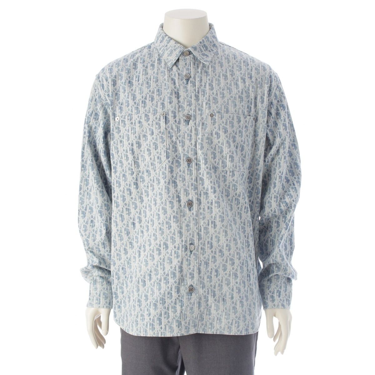 ディオール コットン オブリーク デニム 長袖シャツ トップス 013D585BY989 ブルー 40