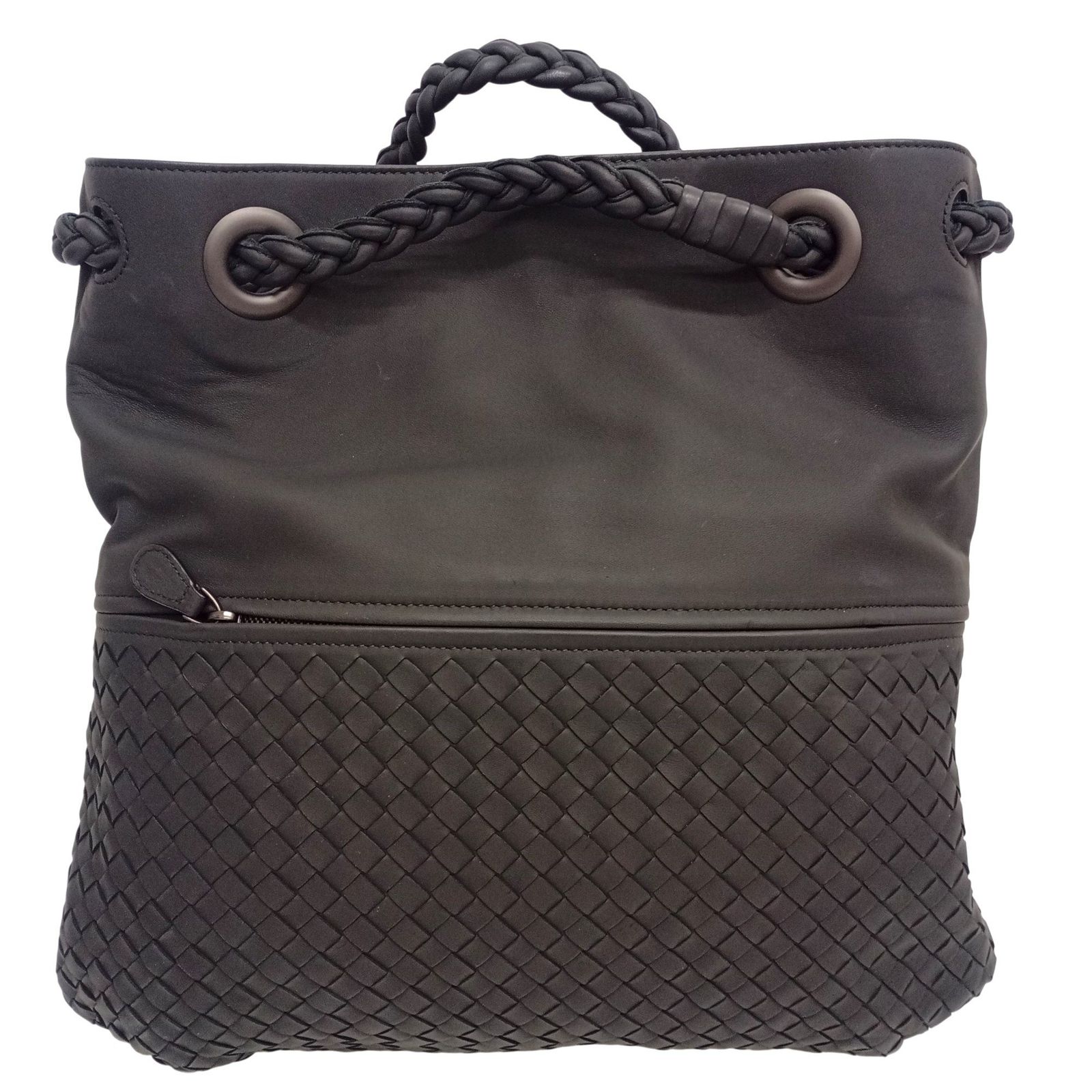 BOTTEGA VENETA ボッテガヴェネタ イントレチャート レザー ジュリー トート ブラック ボッテガ ハンドバッグ JA-25335