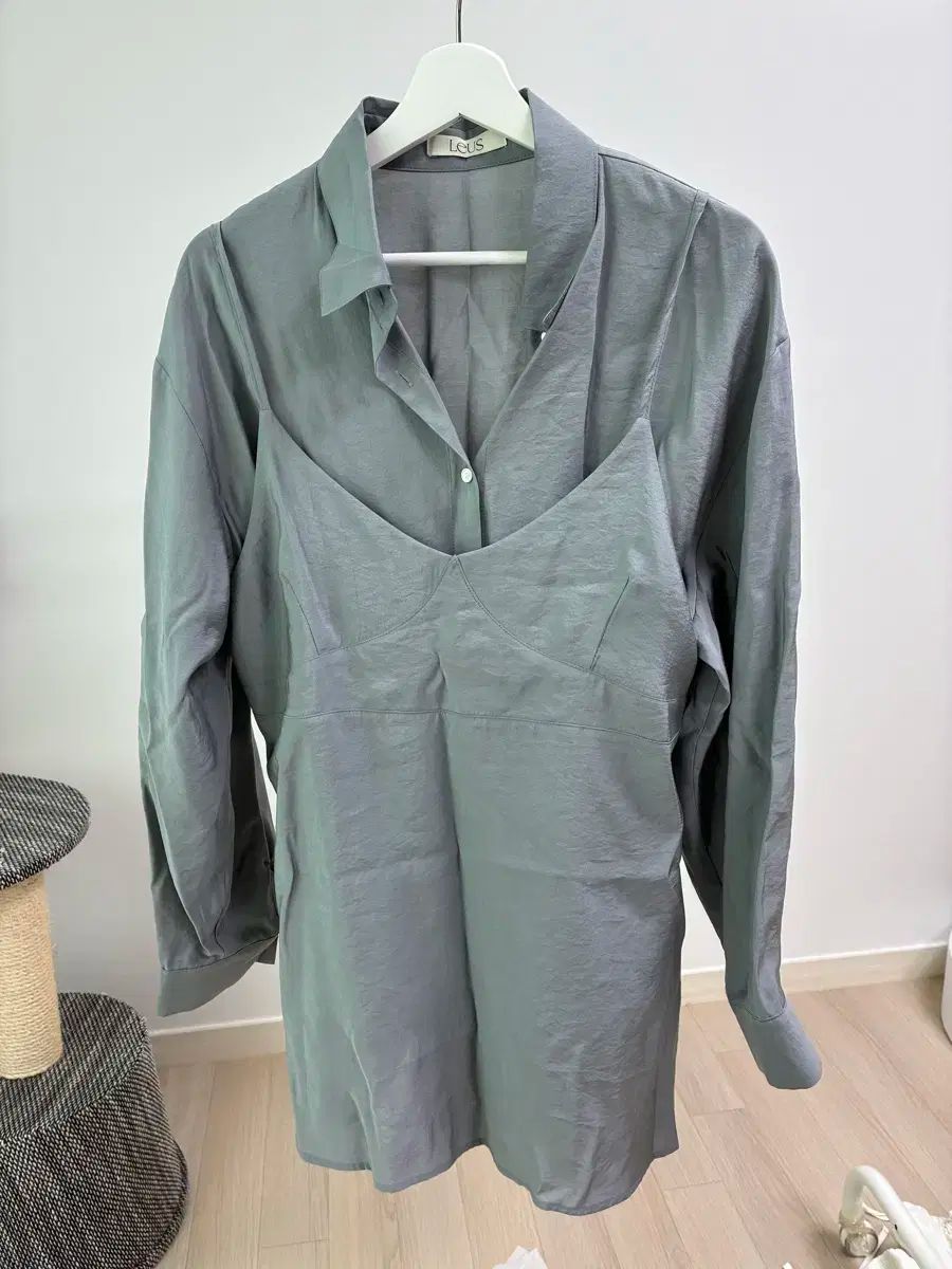リアース メルド ビスチェ シャツ ブラウス セット フォググレー