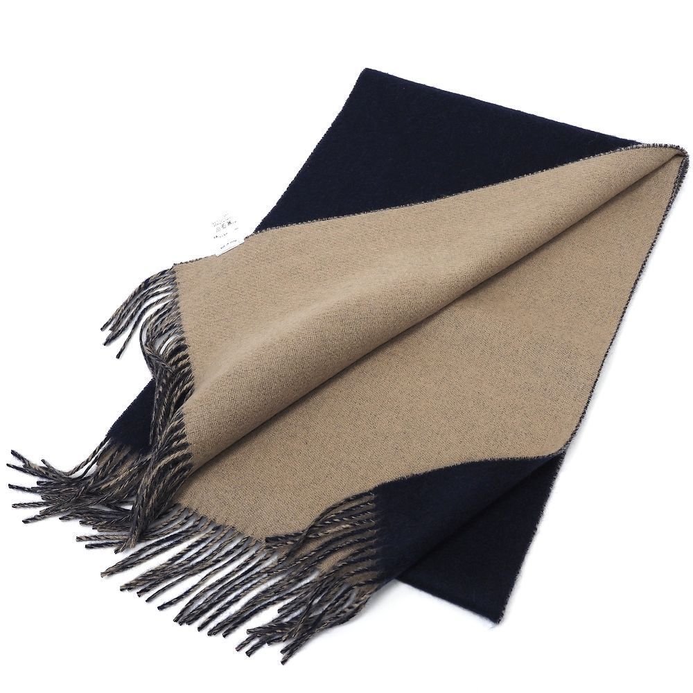 J.PRESS カシミヤ マフラー ネイビー ベージュ ジェイプレス メンズ 5P2 K06141 KOV13