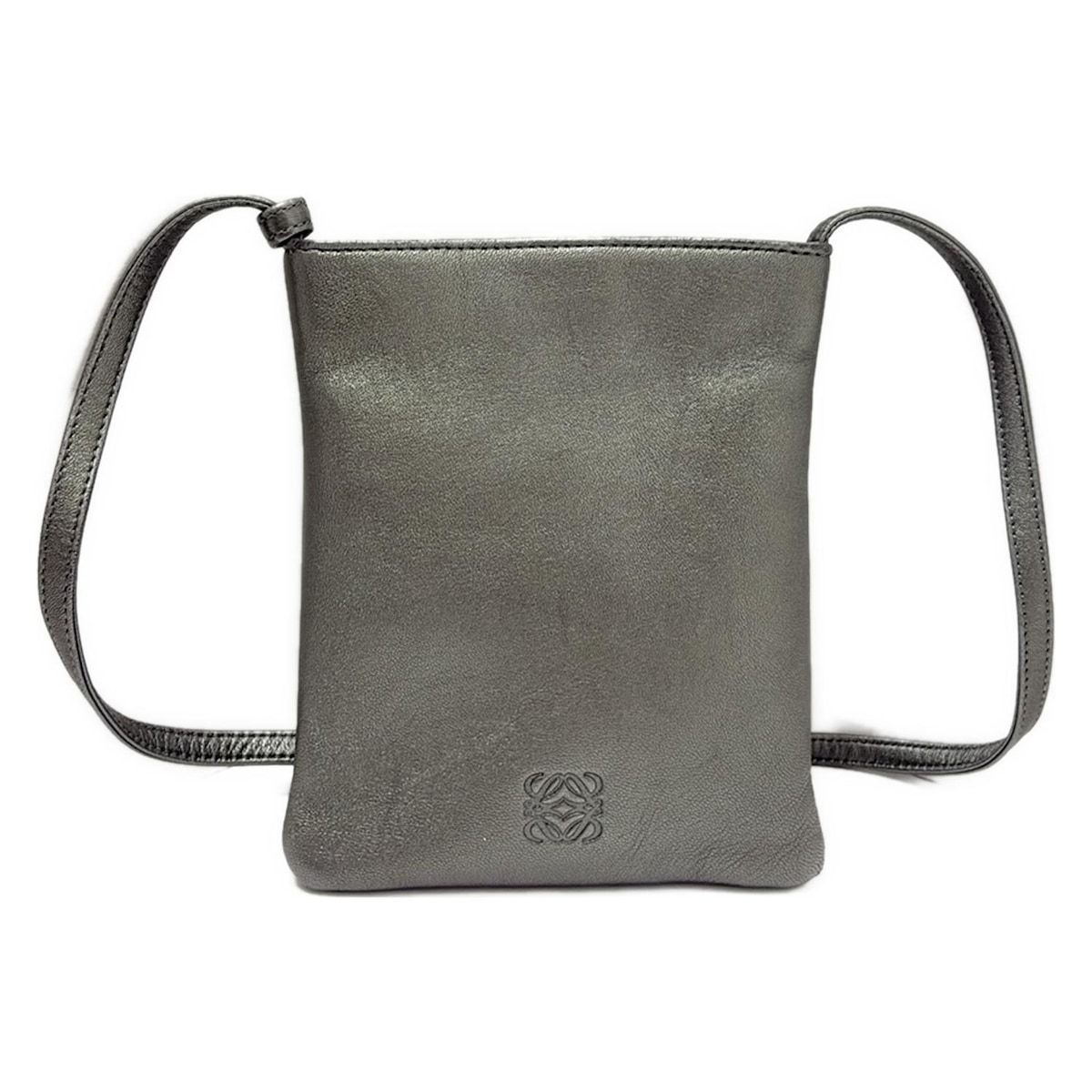 良品✨ロエベ LOEWE ワンショルダーバッグ オールレザー ダークグレー LOEWE(ロエベ) ショルダーバッグ美品 - ダークグレー ミニバッグ/マチ