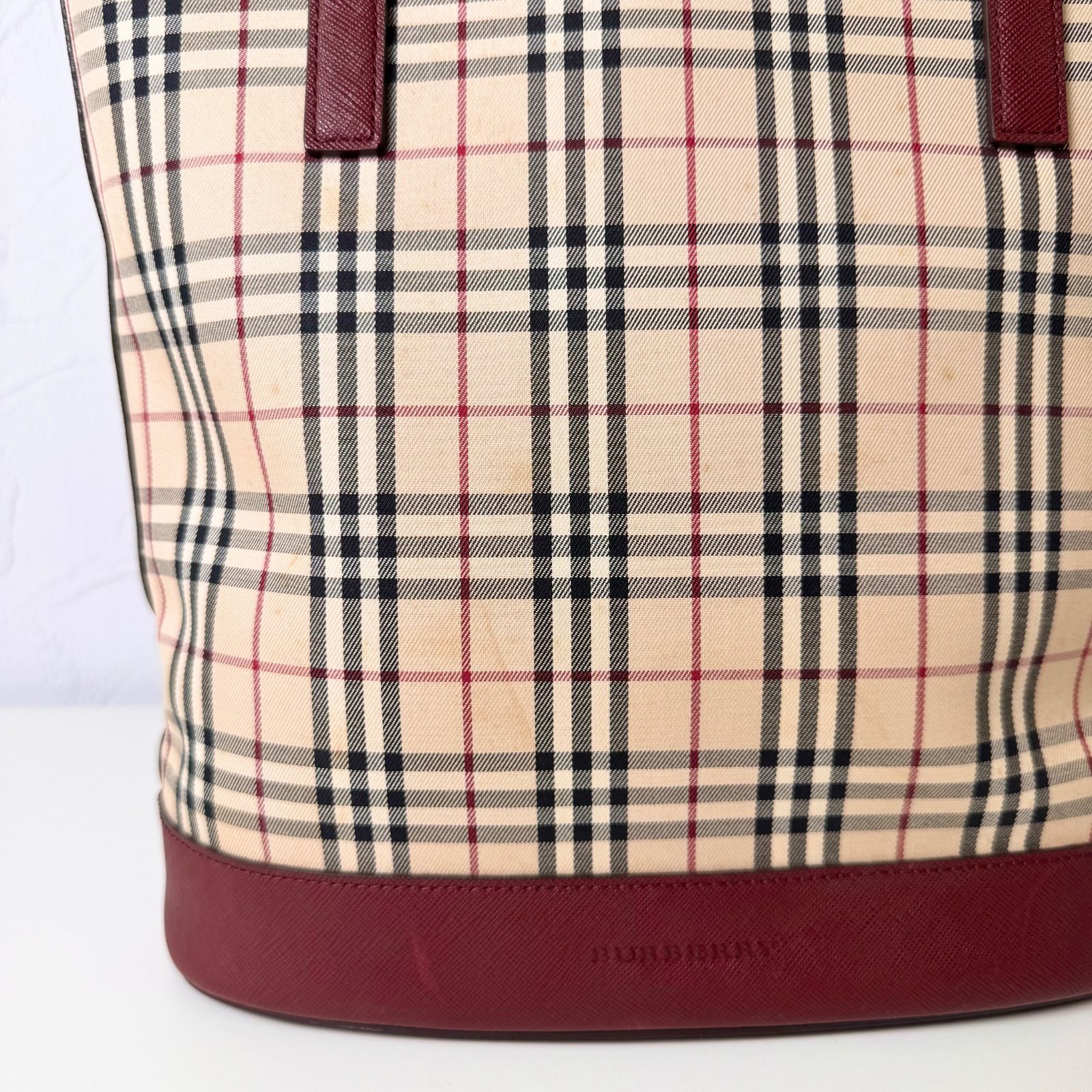 ✨BCランク BURBERRY バケツ型 トートバッグ bag ノバチェック 「85EL