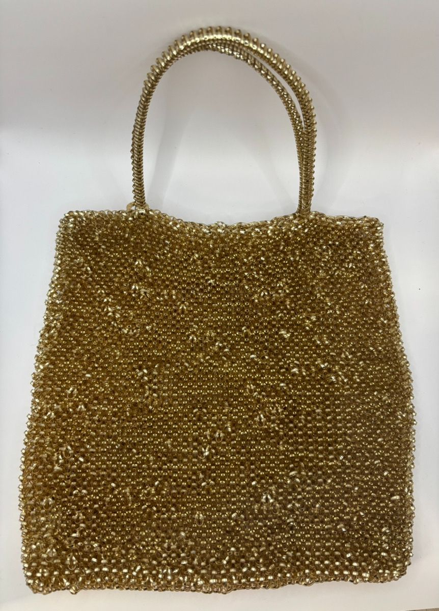 アンテプリマ anteprima ビーズ編み ゴールド トート バッグ