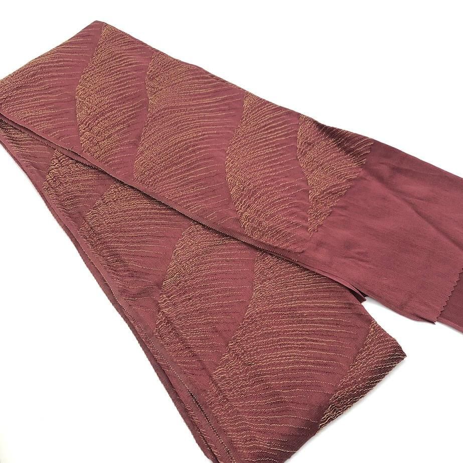 ss 8087 LANVIN 帯揚げ帯締めセット ブラウン×ゴールド 箱入り 茶 渋め クール ランバン 帯あげ 帯じめ 成人式 結婚式 女性用 和服 着物 和装小物 帯揚げ＆帯締め