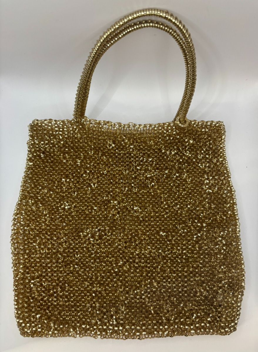 アンテプリマ anteprima ビーズ編み ゴールド トート バッグ