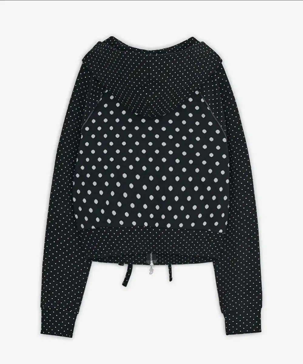 HUG YOUR SKIN ドット BIG ポケット フードジップアップ ブラック