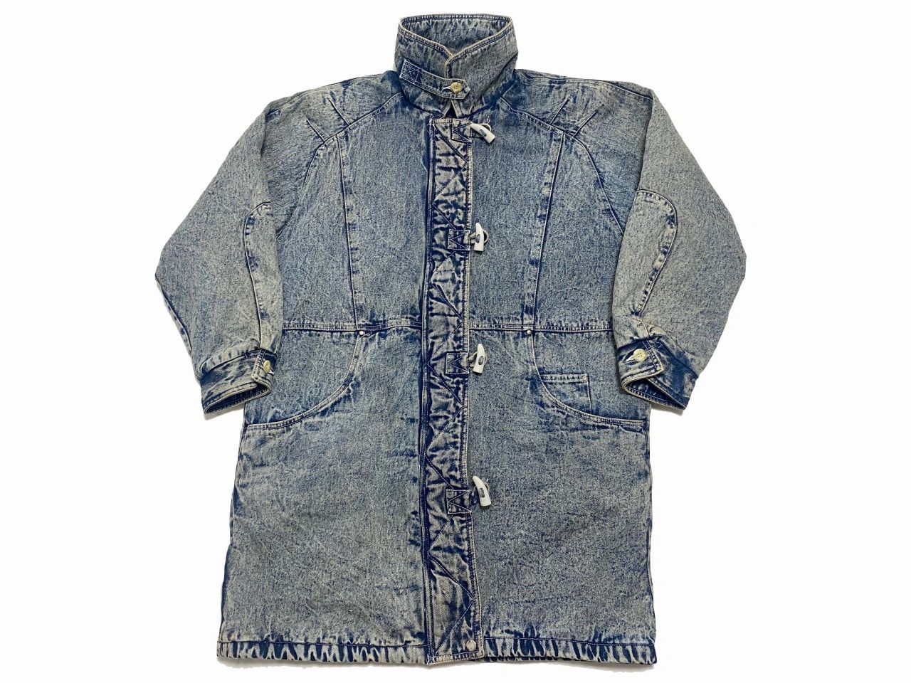 BRITISH MIST ロング丈 中綿デニムアウター L USAレディース古着 コート ジャケット