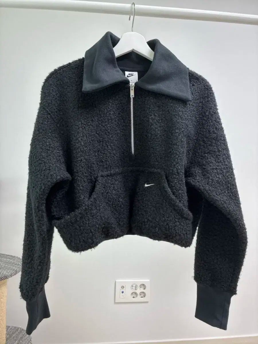 ナイキ フリース ボア シェルパ ジップアップ ブラック