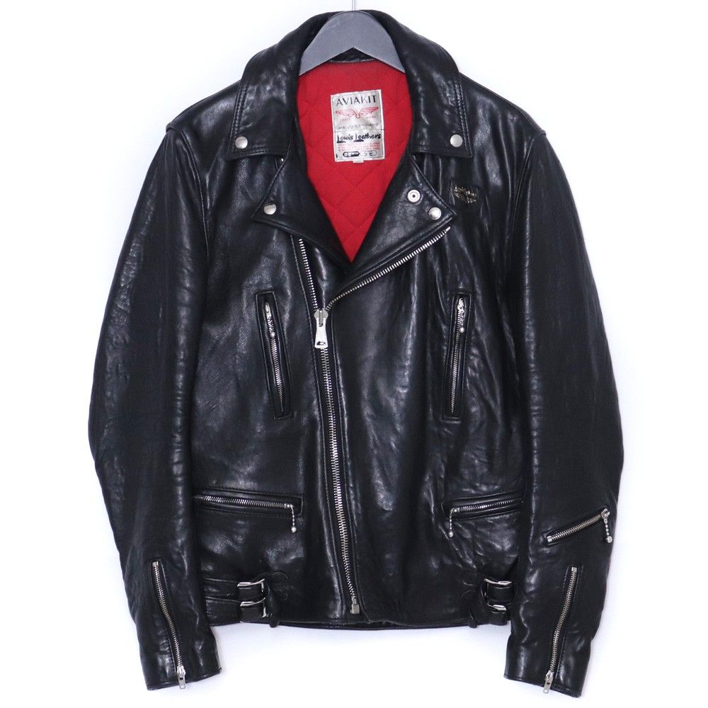 LEWIS ライトニング タイトフィット レザーダブルライダースジャケット ハードシープ サイズ40 ブラック 391 T