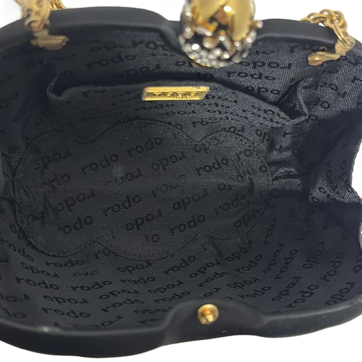 RODO(ロド) ショルダーバッグ美品 - 黒×ゴールド×シルバー ライン