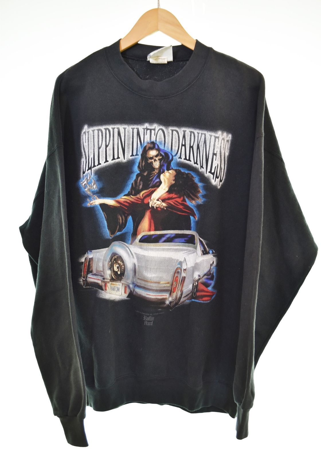 US US古着 90s ヴィンテージ Rollin Hardローリンハード スウェット ブラック LLサイズ 103MT-3361