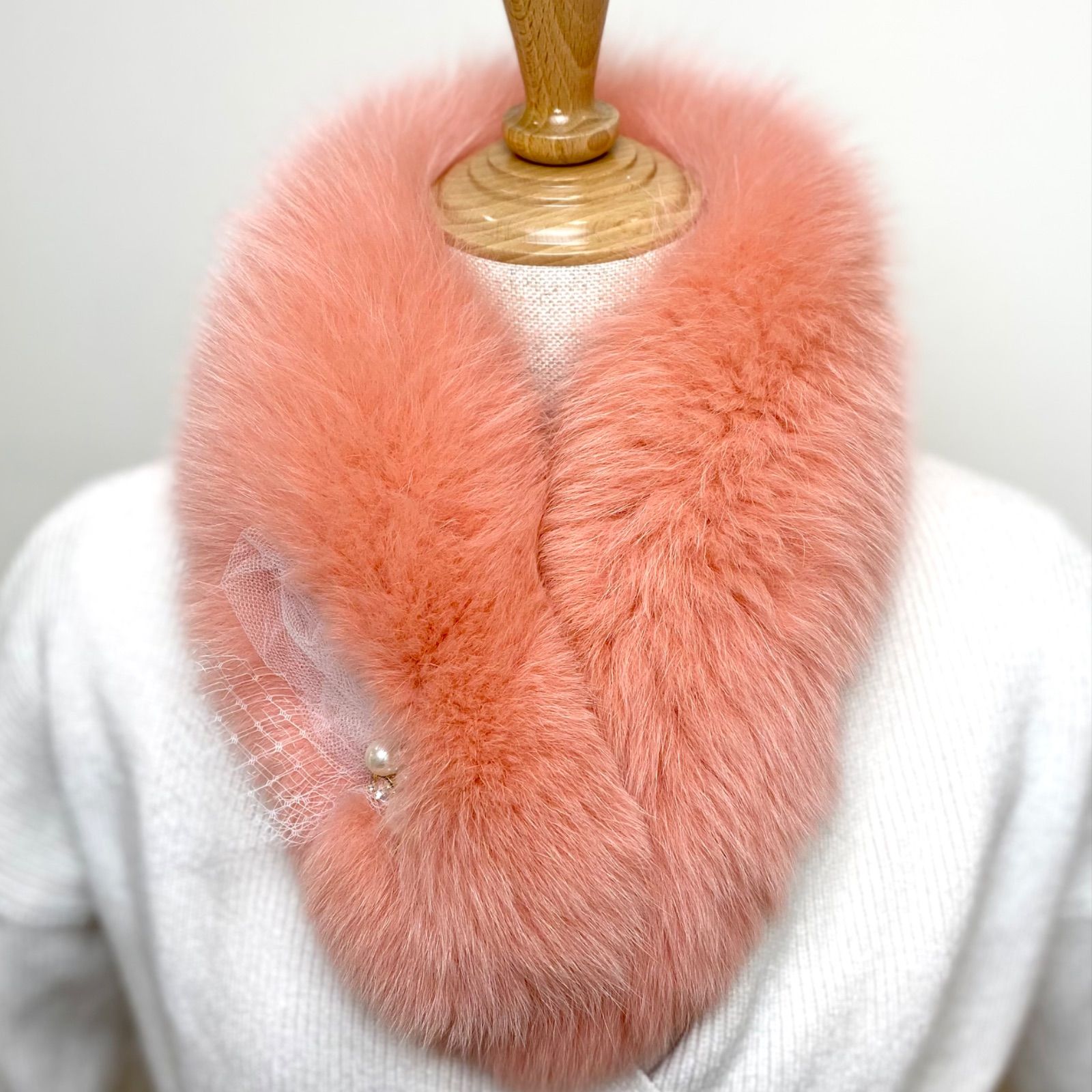 格安！！*SAGA MINK* ミンク マフラー 日本製 新品【ピンク】 格安