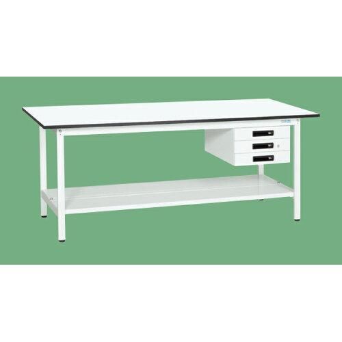 5営業日で発送 サカエ 軽量作業台KAタイプ 抗菌加工 キャビネット3段付 中板付 1800×600×740mm KA-186CTMW 2228273