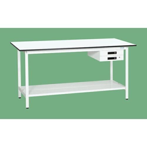 5営業日で発送 サカエ 軽量立作業台KADタイプ キャビネット2段付 中板付 1800×600×900mm KAD-186BTMW 2228347