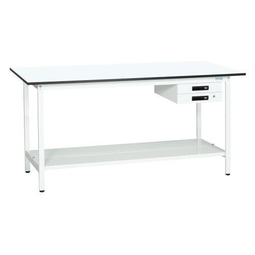 5営業日で発送 サカエ 軽量立作業台KADタイプ キャビネット2段付 中板付 1200×600×900mm KAD-126BTMW 2228341