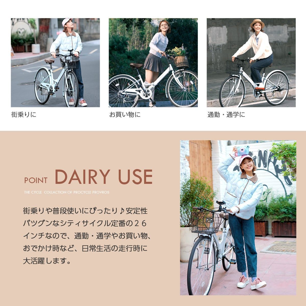 PROVROS 折りたたみシティサイクル