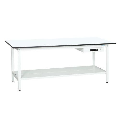 5営業日で発送 サカエ 軽量作業台KAタイプ 抗菌加工 キャビネット1段付 中板付 1500×750×740mm KA-157ATMW 2228250