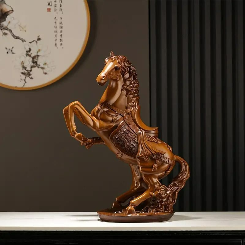 馬 オブジェ ブラウン 置物 ブラック レッド 樹脂 彫刻 インテリア ホームデコ お洒落 かっこいい ヴィンテージ調 リビング オフィス 書斎 4 7