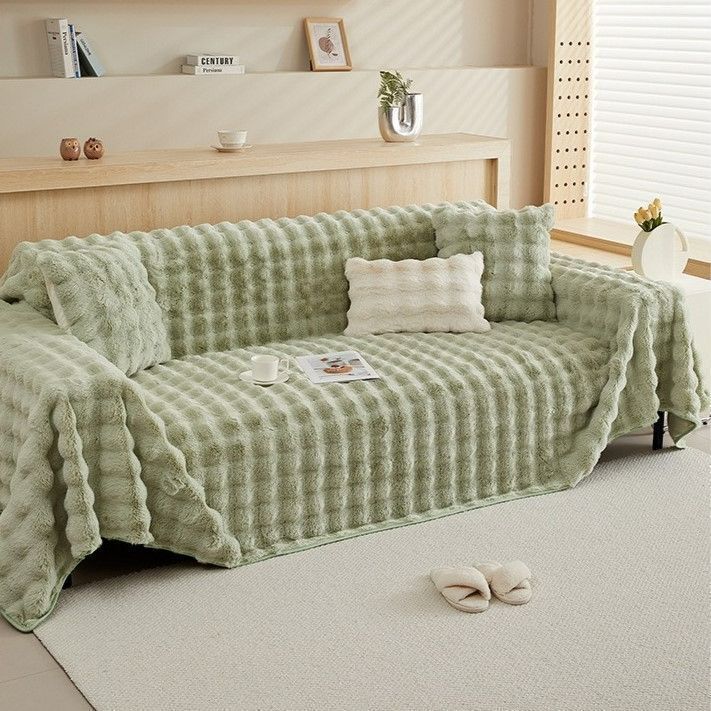 韓国風 洗濯可 ソファーカバー 180 cm×130 cm cm×80 ピンク グレー グリーン カーキ ホワイト 毛布 暖かい モコモコ 北欧風 お洒落 気持ちい